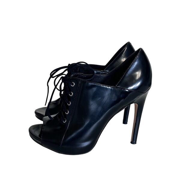 Via Spiga Whimsigoth Lace Up Leather Women Open Toe Pumps Bootie Size 9M Witchy - Picture 4 of 13